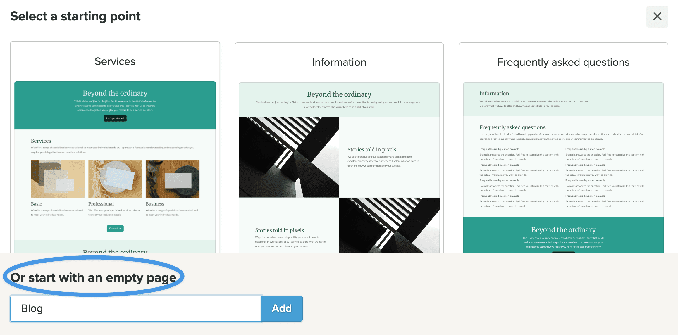 Webador blog install step