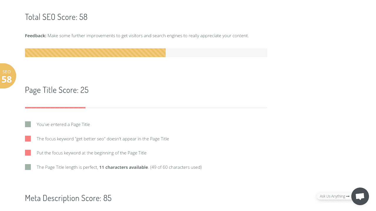 DropInBlog SEO Ananlyzer