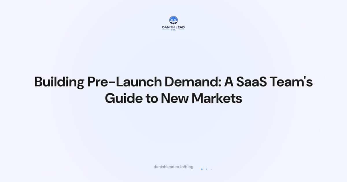 Building Pre-Launch Demand: A SaaS Team's Guide to New Markets
