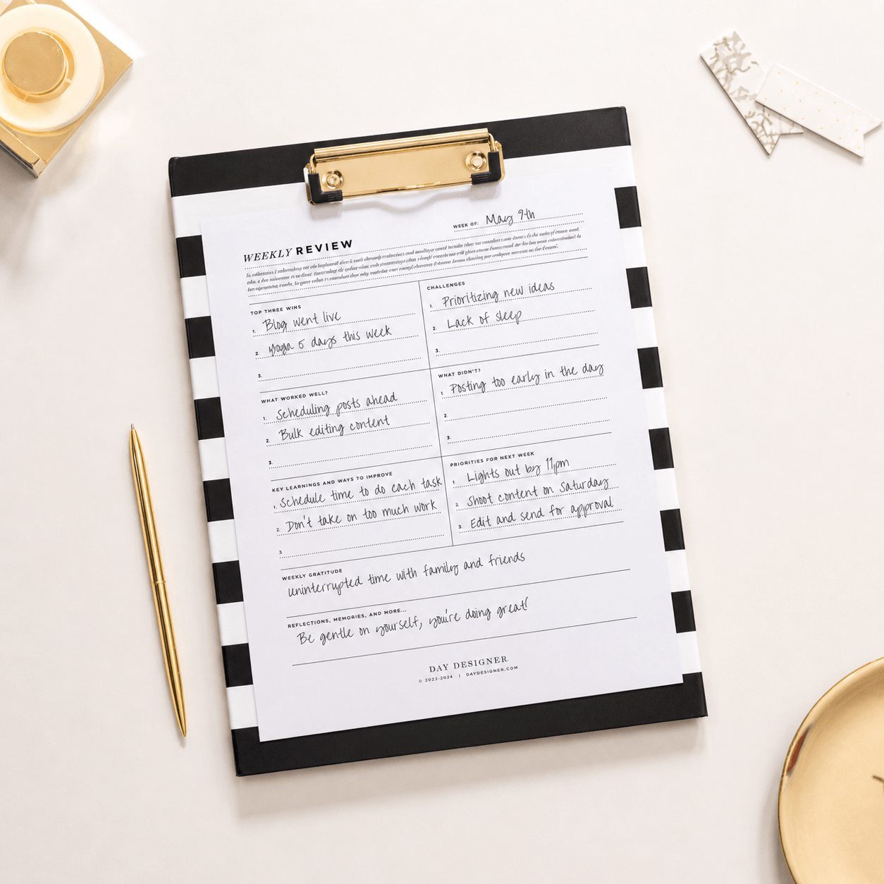 reflect on your week free weekly review printable