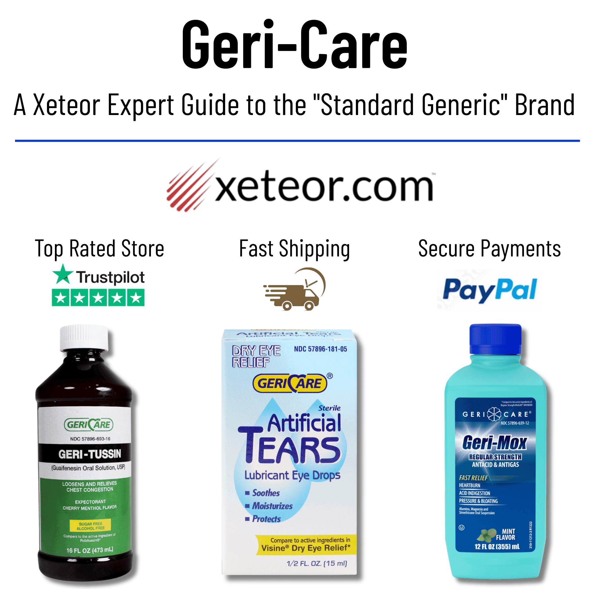 A Xeteor expert guide to the Geri-Care brand, our standard generic pick.