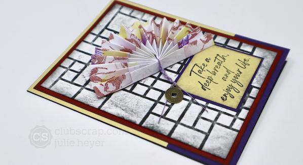 Stamped Origami Fan - A fun folded embellishment!