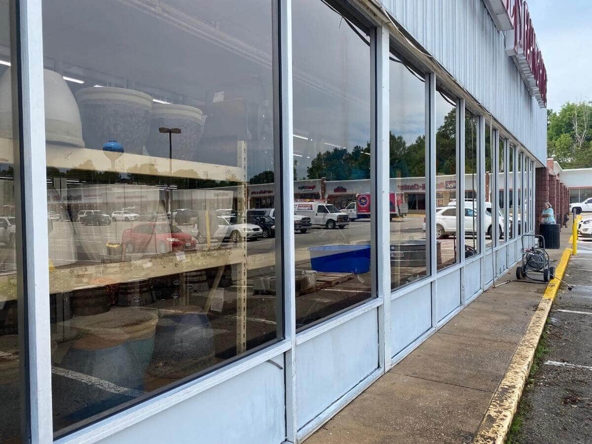 Building surface after Restore All cleaning — stains and oxidation removed