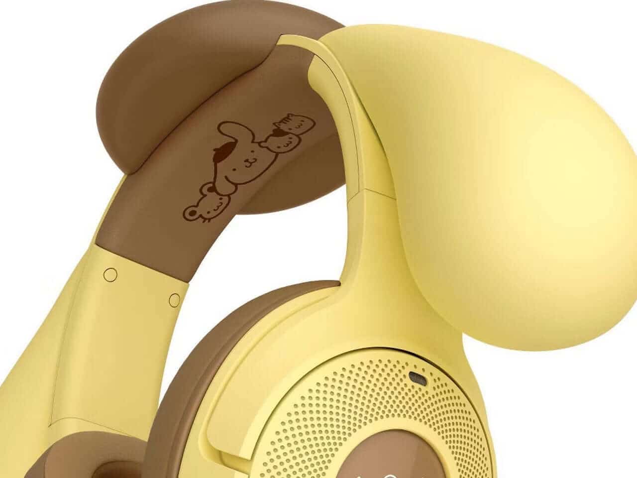 Pompompurin Kraken Kitty V2 headphones showcasing earcup and microphone