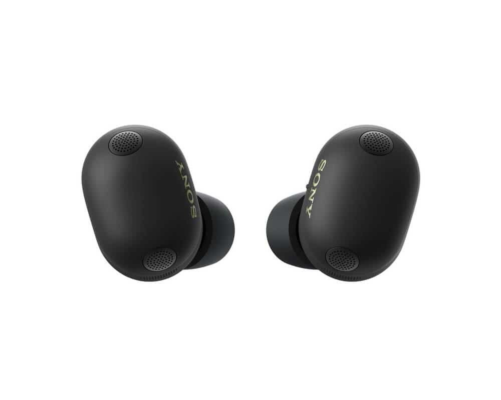 Sony WF-1000XM6 earbuds showcasing sleek black design