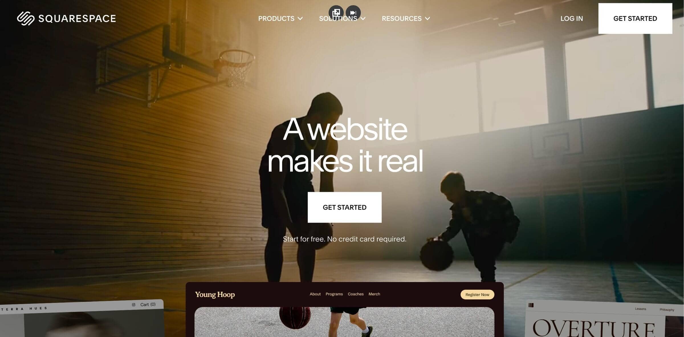Squarespace homepage