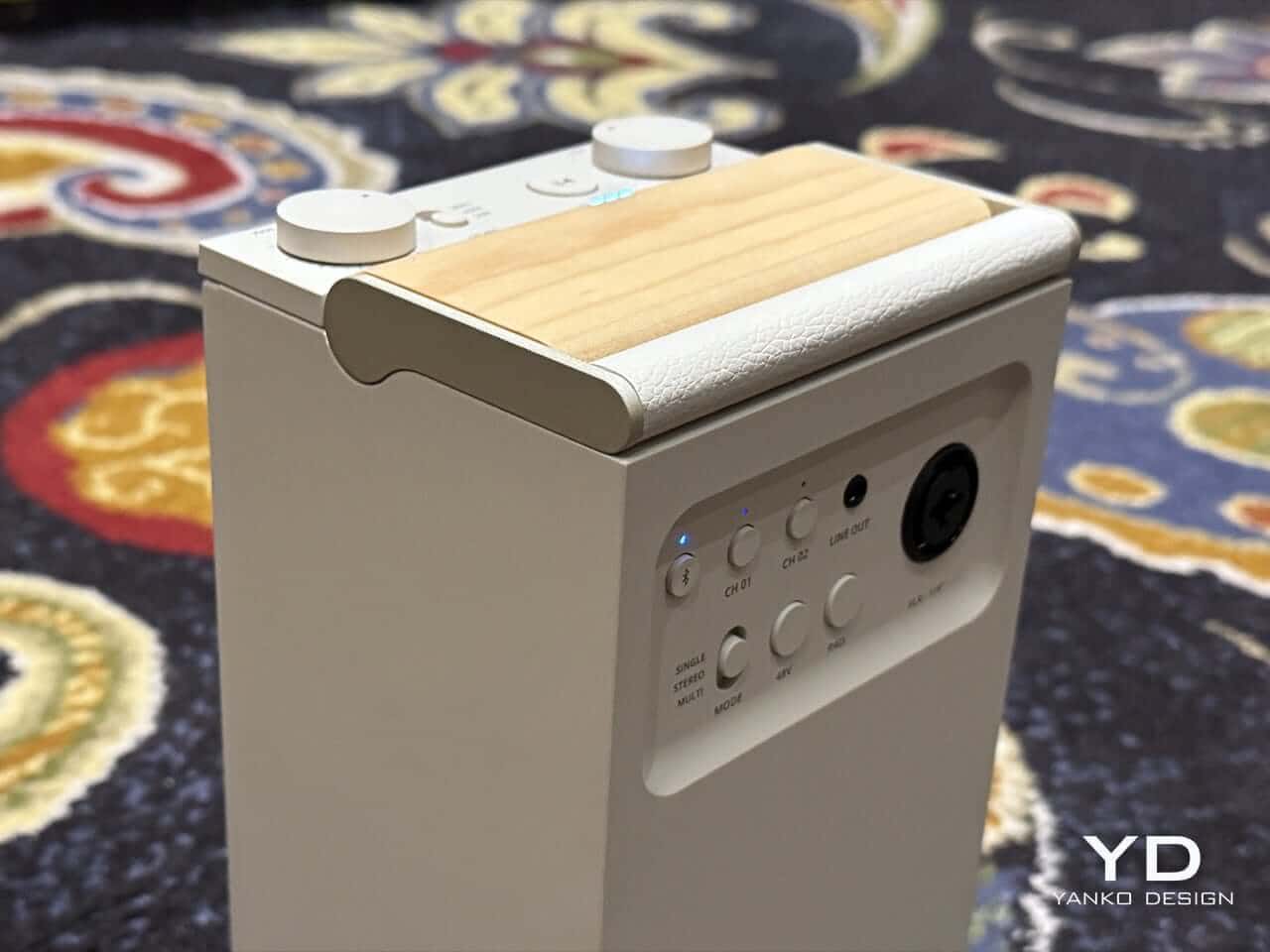 Close-up showing sleek and clean speaker finish