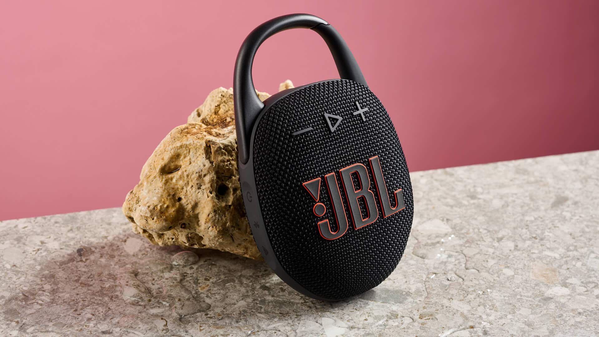 JBL Clip 5 against rock