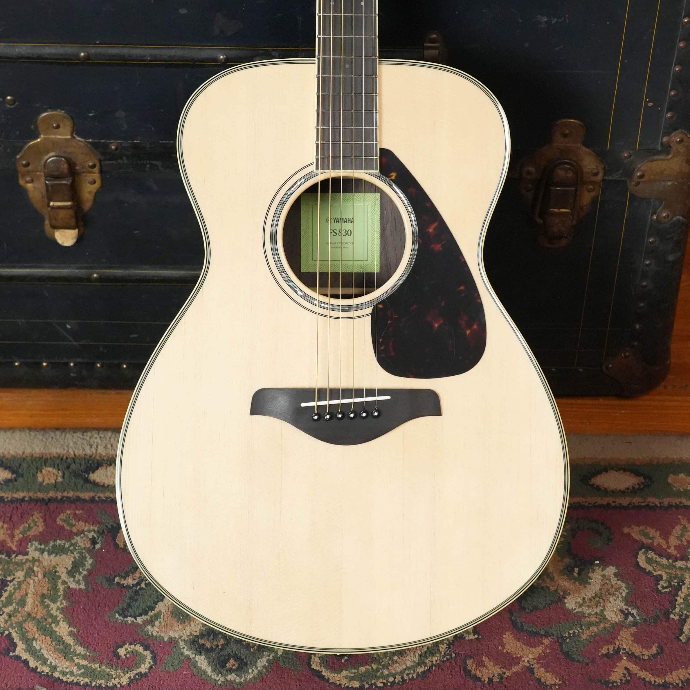 Yamaha FS830 concert acoustic guitar with a spruce top and rosewood back and sides
