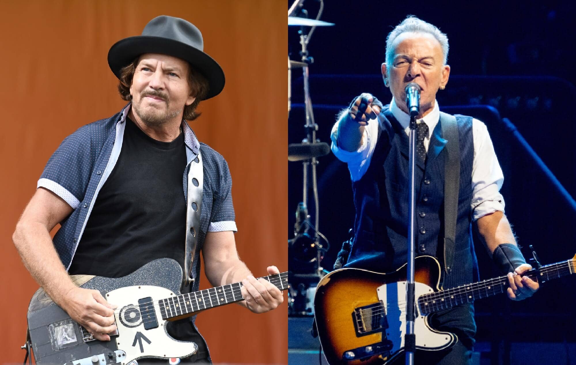 Eddie Vedder and Bruce Springsteen composite image