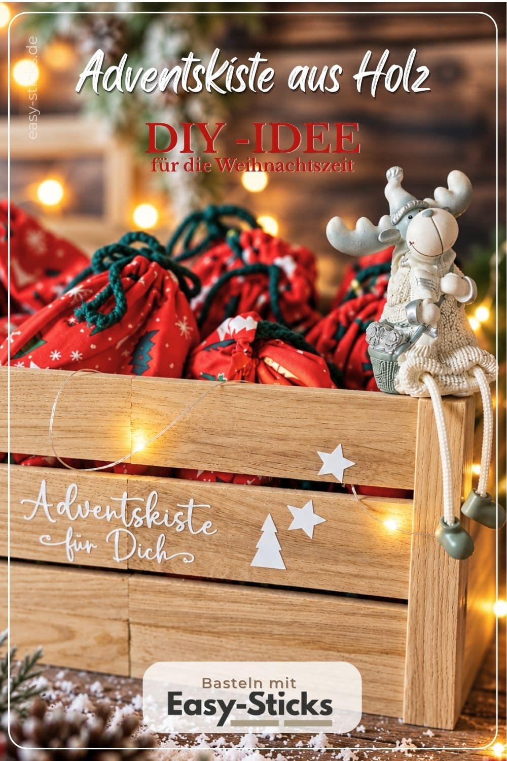 Adventskiste aus Holz selber bauen