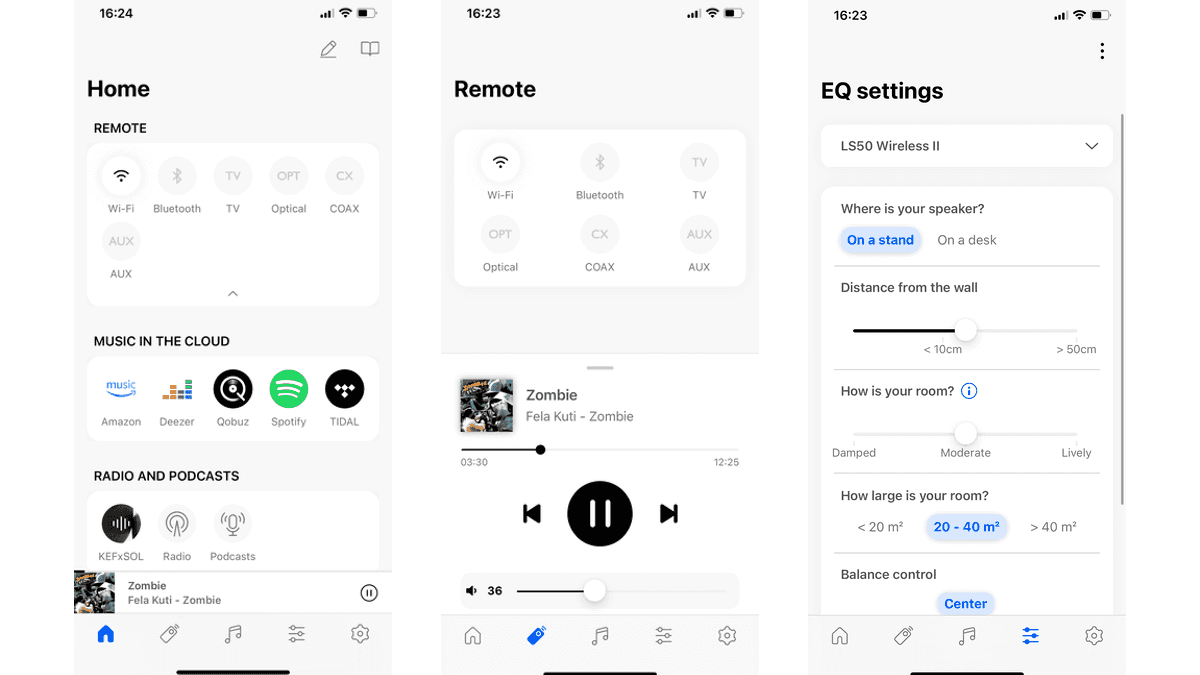 KEF LS50 Wireless II app screenshots