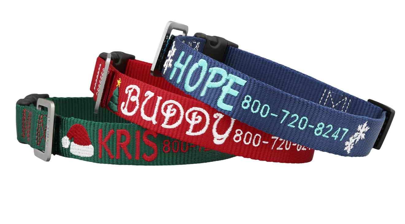 Christmas themed dog collars for gifts