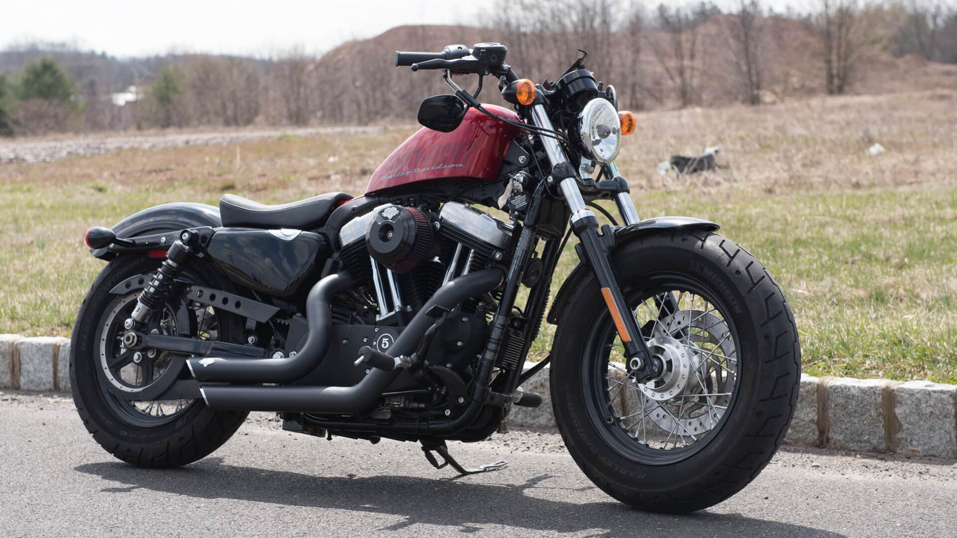 Vance and Hines Shortshots Staggered Exhaust on Harley Sportster