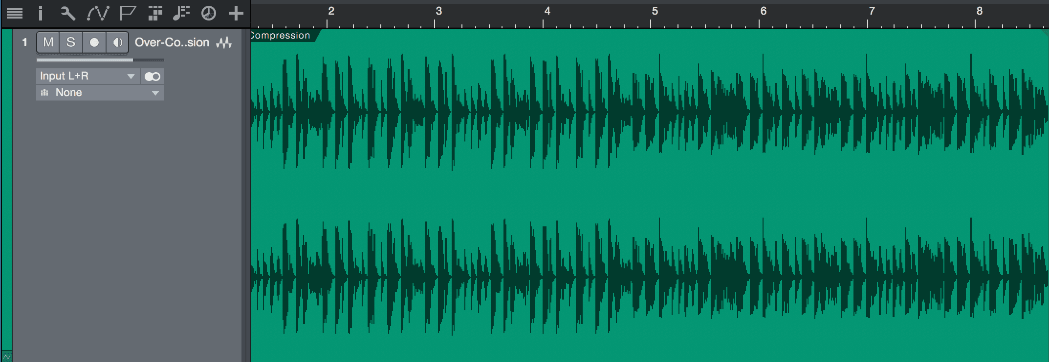 Compression and over-compression in a waveform