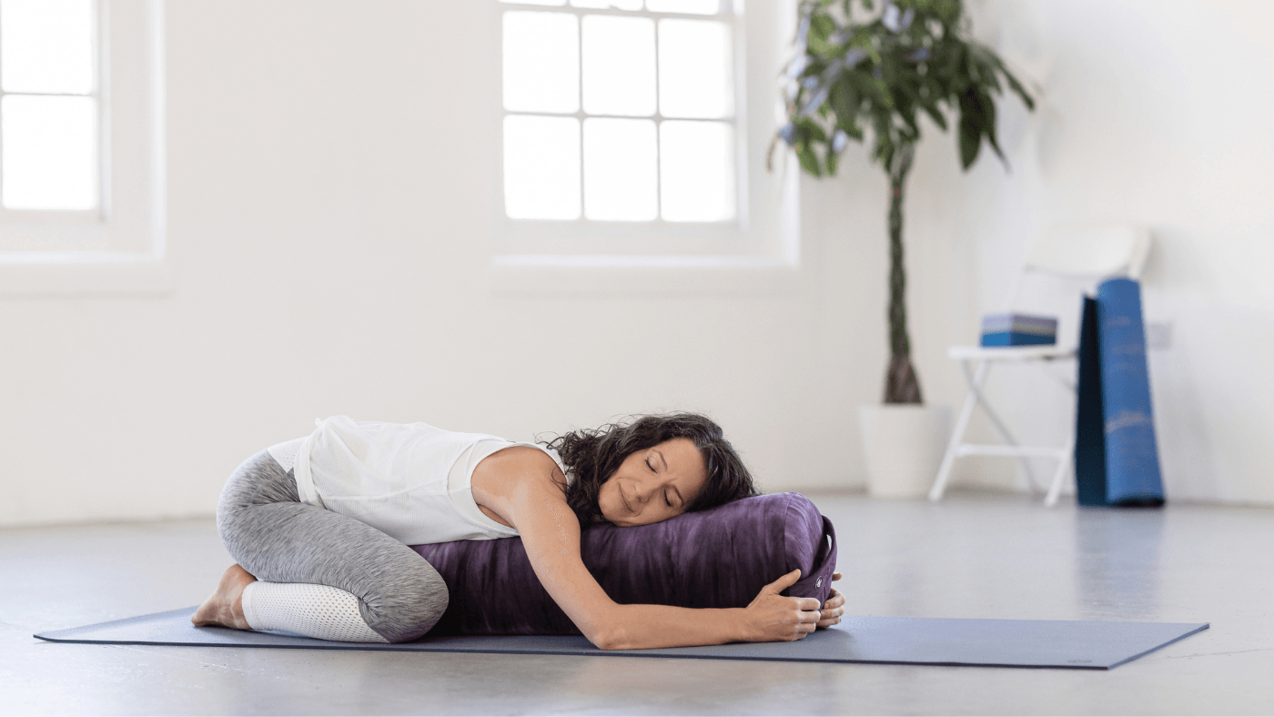 Child's Pose for stress relief during menopause