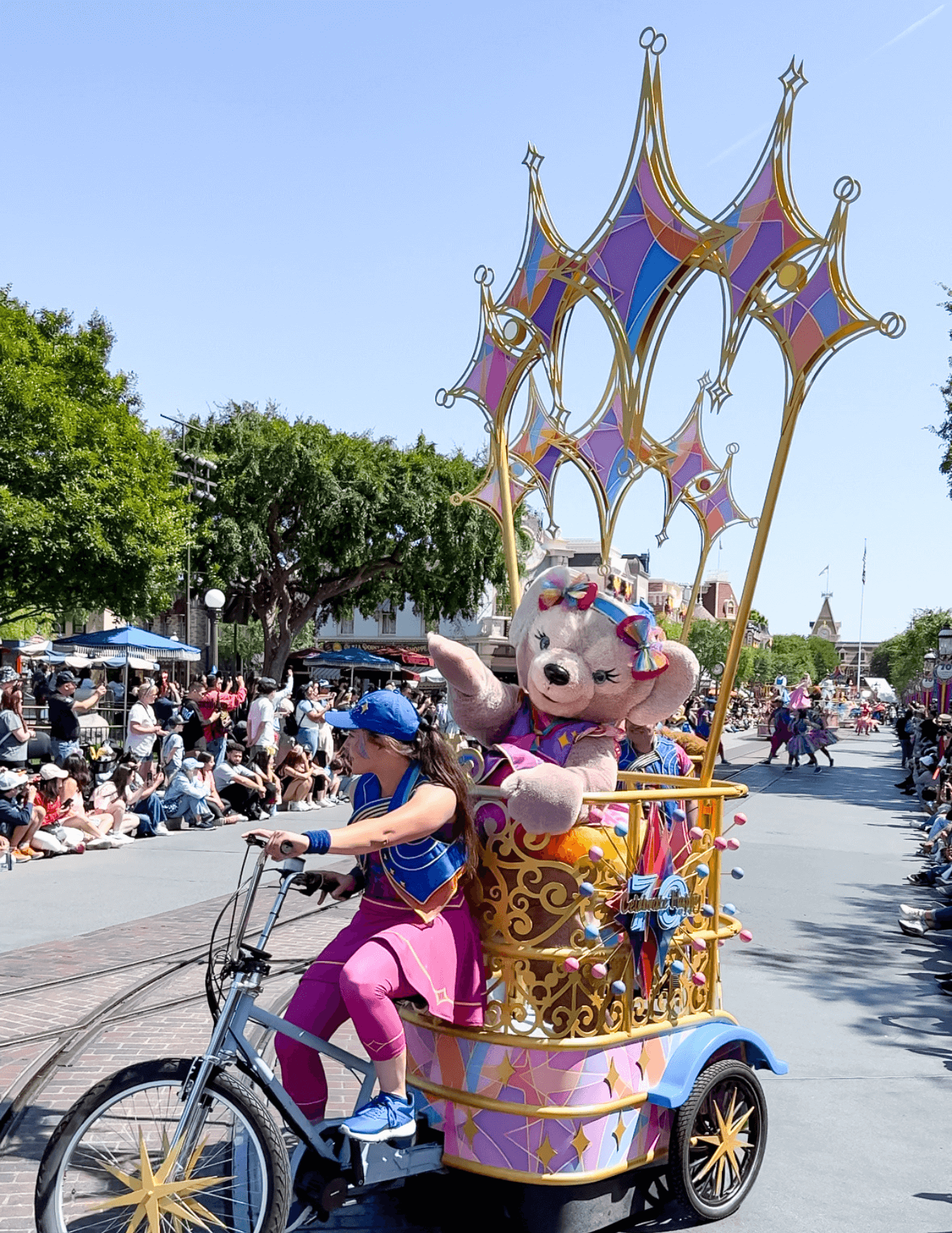ShellieMay in the "Celebrate Happy Cavalcade" at Disneyland Park for Disneyland's 70th Anniversary Celebration