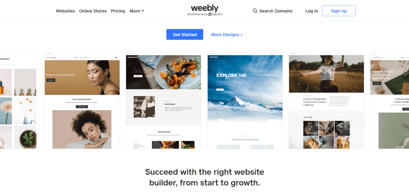 Weebly vs Squarespace: Weebly home page