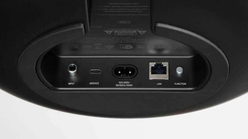 Bluesound Pulse Sub rear connections and input panel