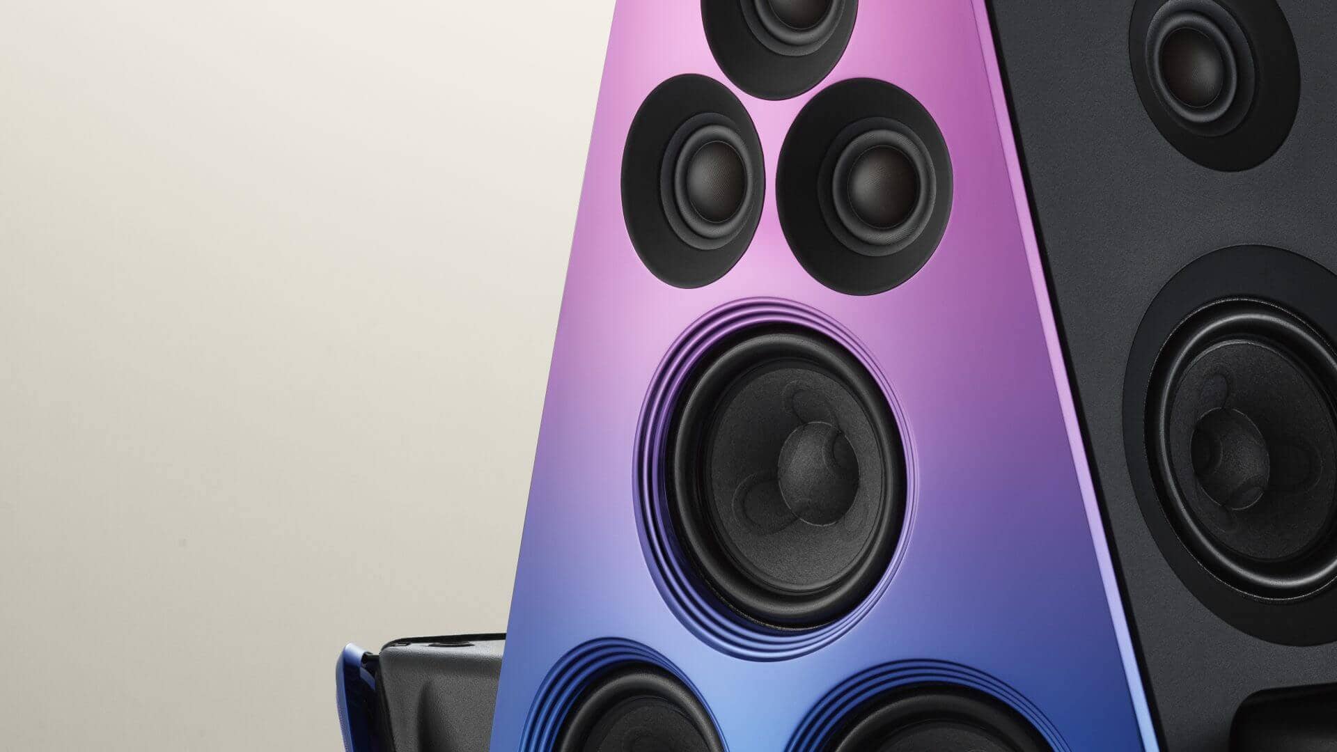 Beolab 90 Phantom Edition with sleek black grille and aluminum frame