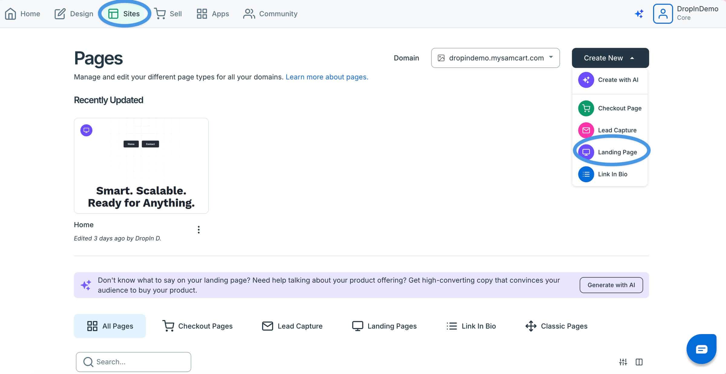 SamCart blog install step