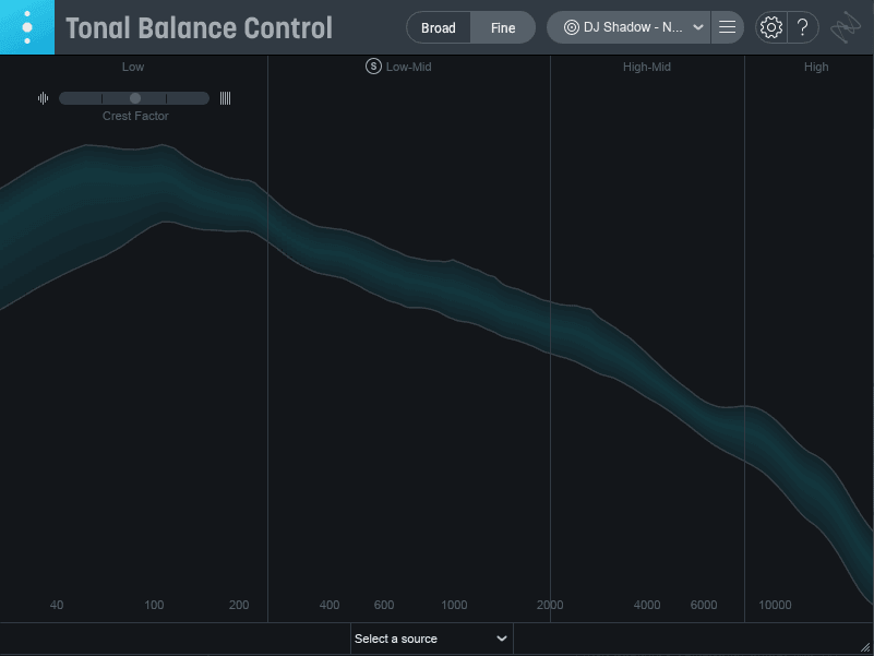 Tonal Balance Control curve for “Nobody Speak”