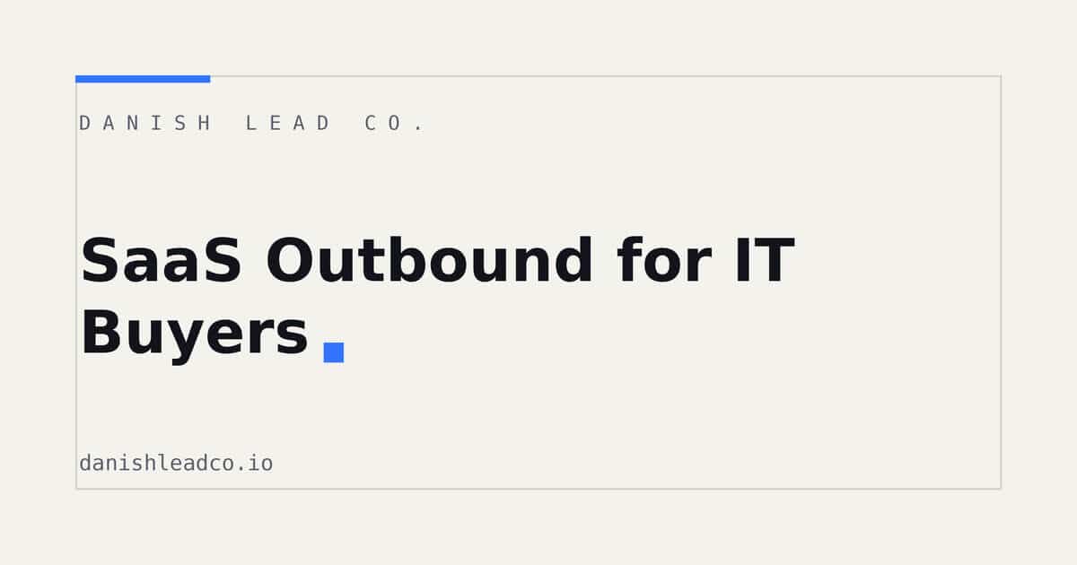 SaaS Outbound for IT Buyers