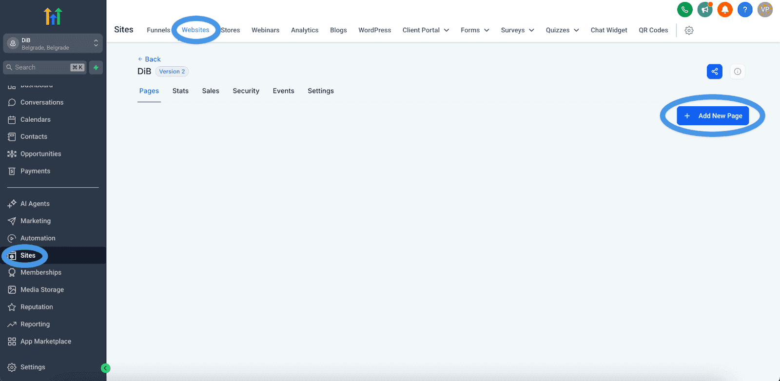 Add a blog to GoHighLevel site using DropInBlog