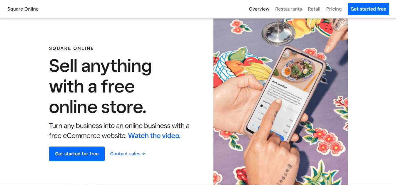 Square website builder homepage