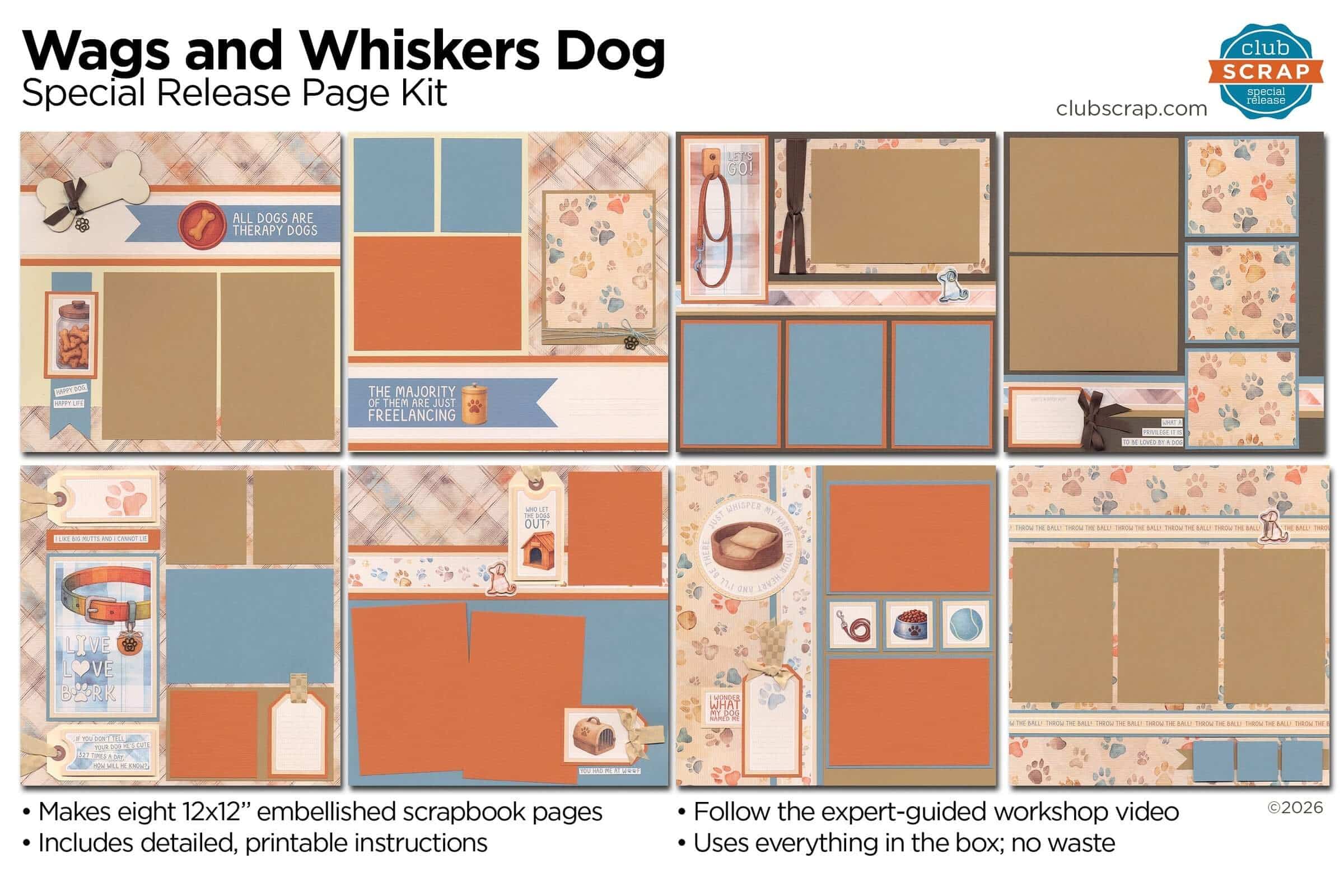 Wags and Whiskers—Dog Page Kit