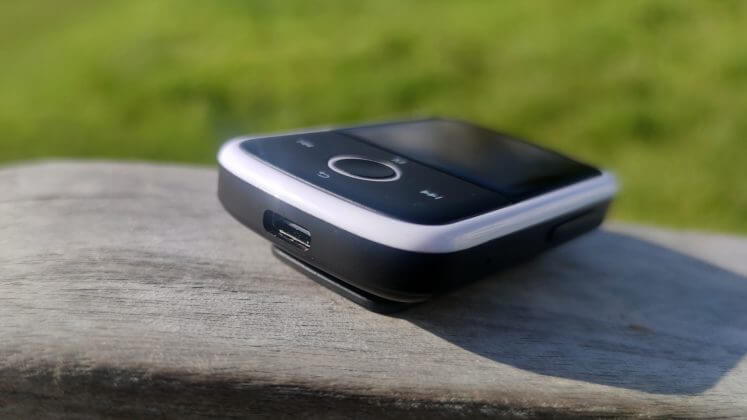 Another view of Majority MP3 Player on bench