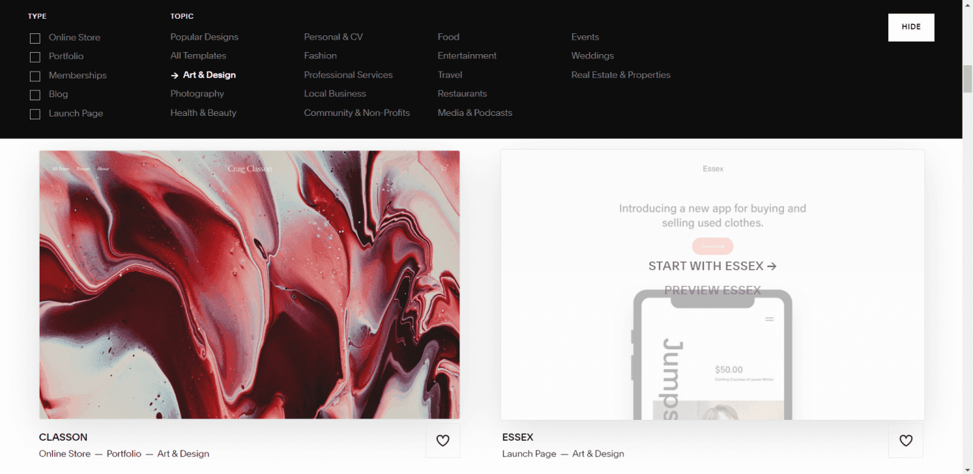 Squarespace templates