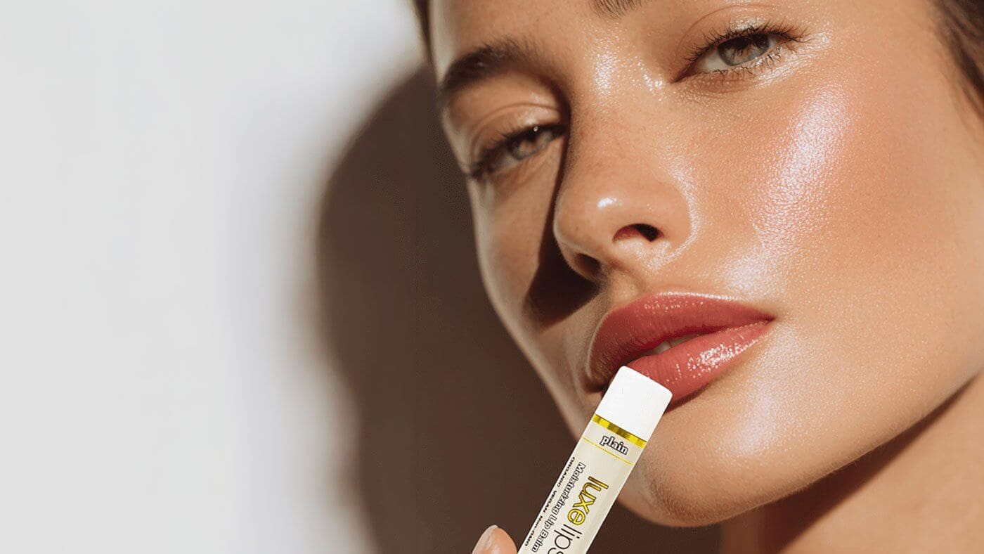 Luxe Beauty vegan lip balm in glass jar nourishing dry lips