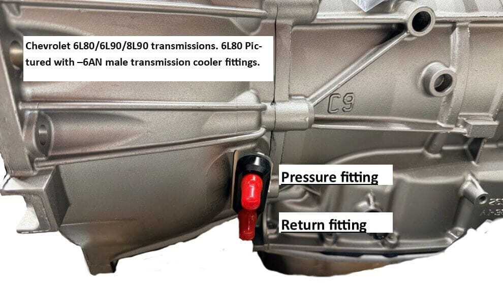 6L80/6L90/8L90 transmission cooler fittings
