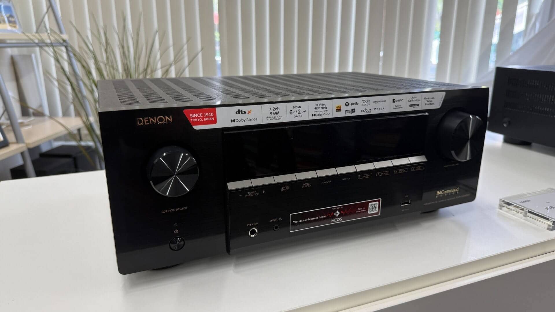 Denon AVR-X2900H AV Receiver front view showing sleek design