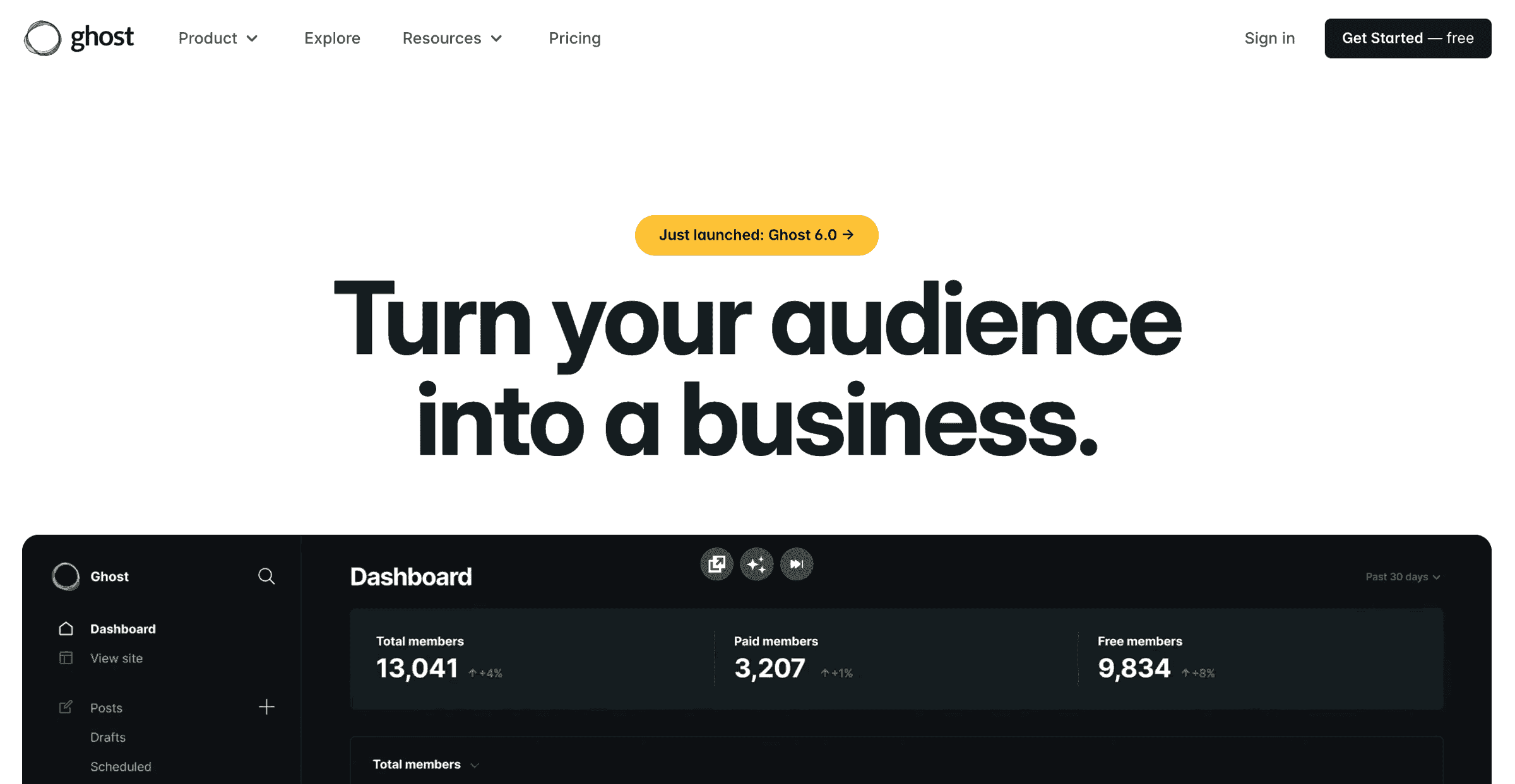 Ghost homepage