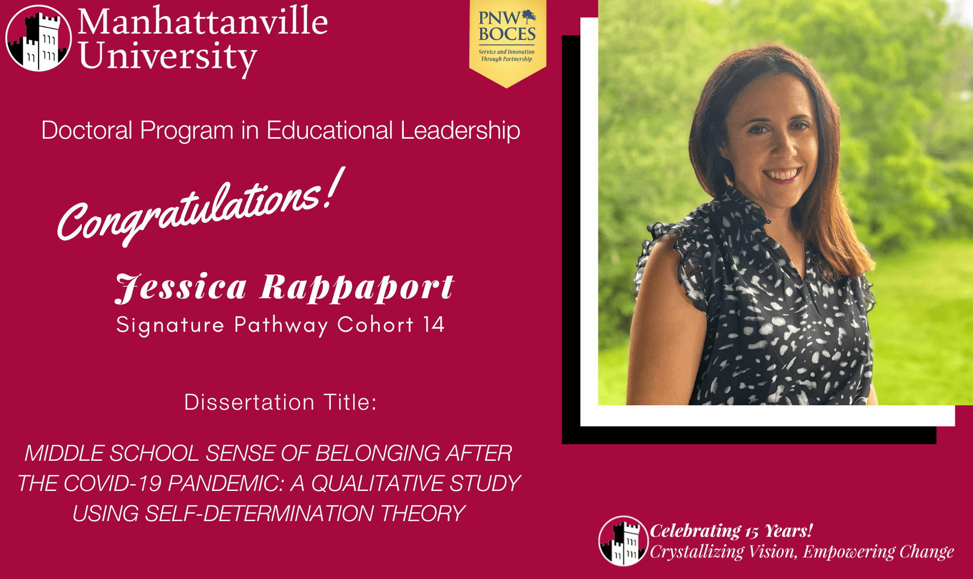 Successful Final Dissertation Defense - Congratulations to Jessica Rappaport!