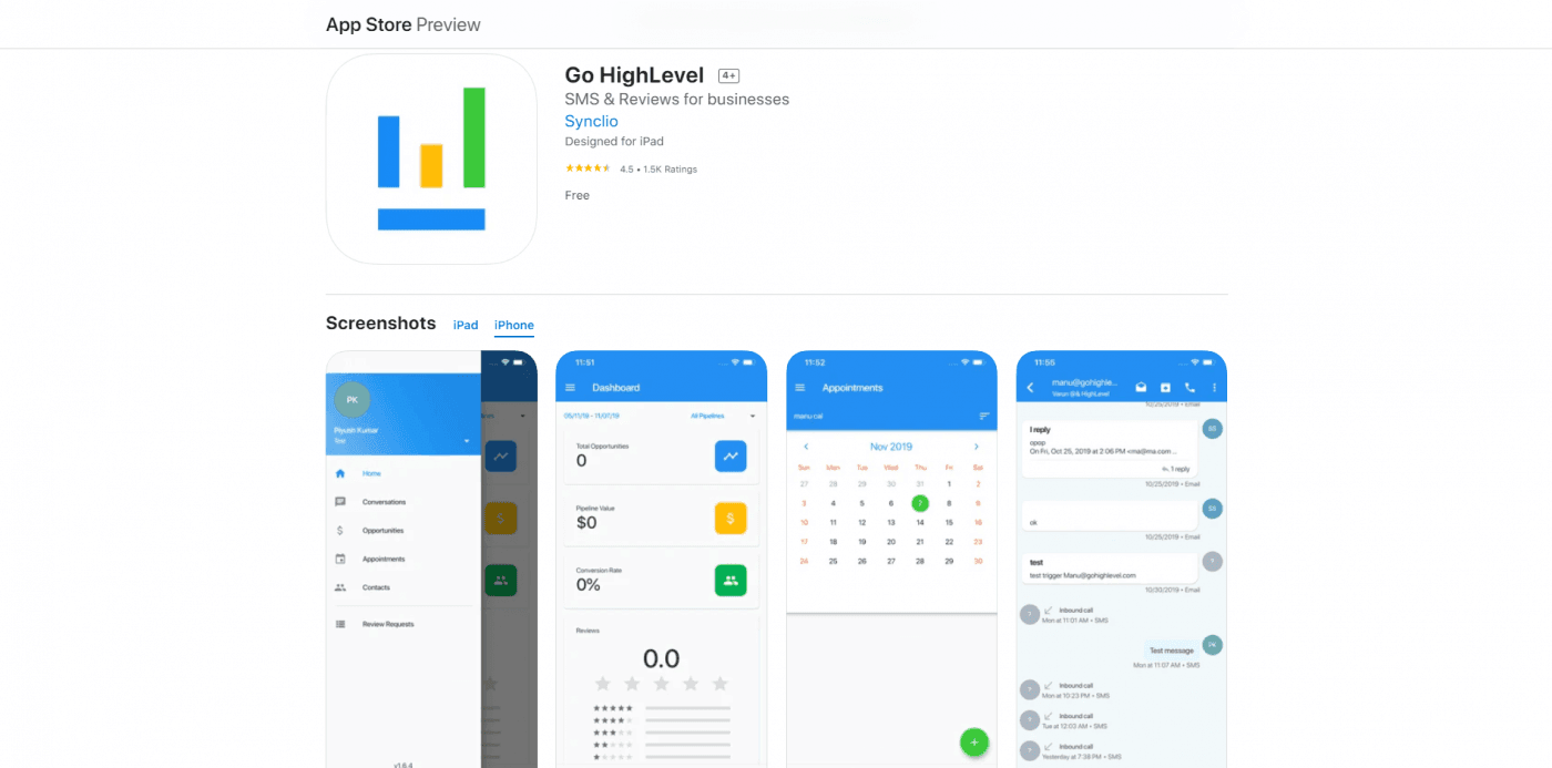 HighLevel iPhone app