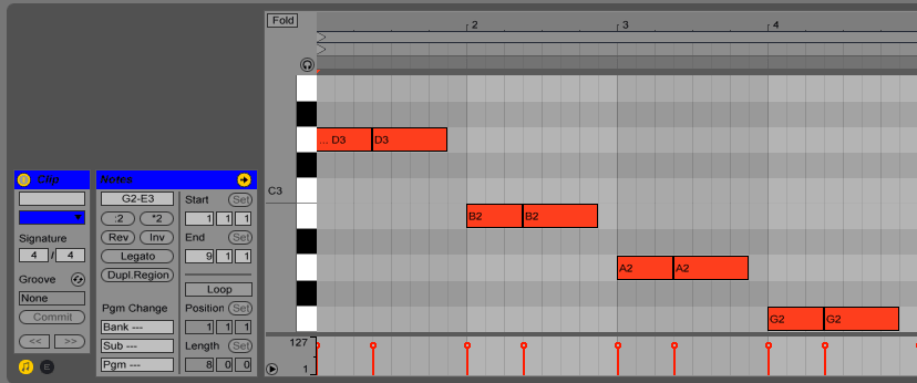 Descending melody in Ableton Live