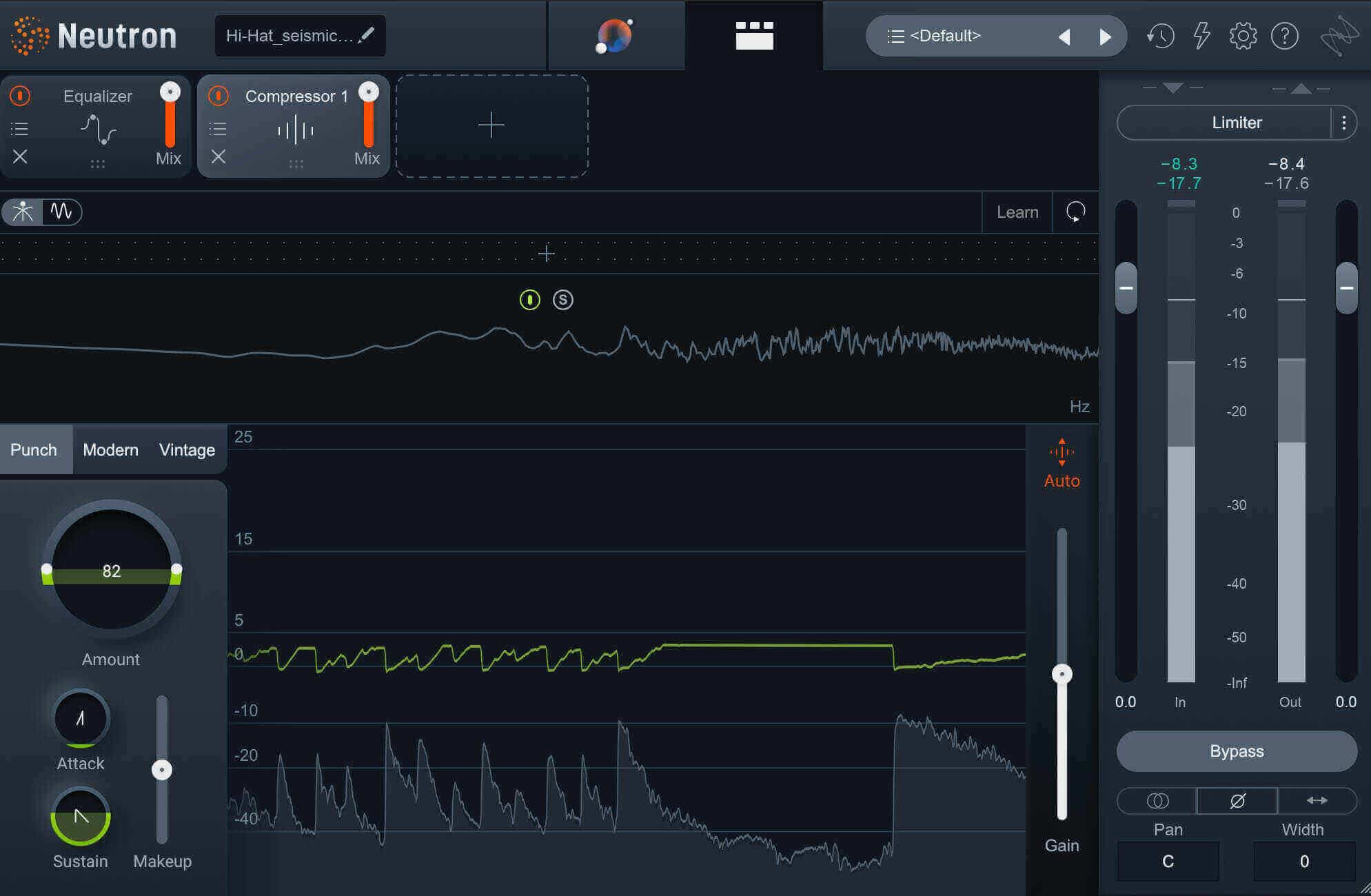 Using Neutron's Punch mode for evening out the hi-hat