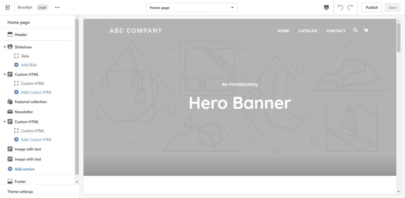 Shopify theme editor