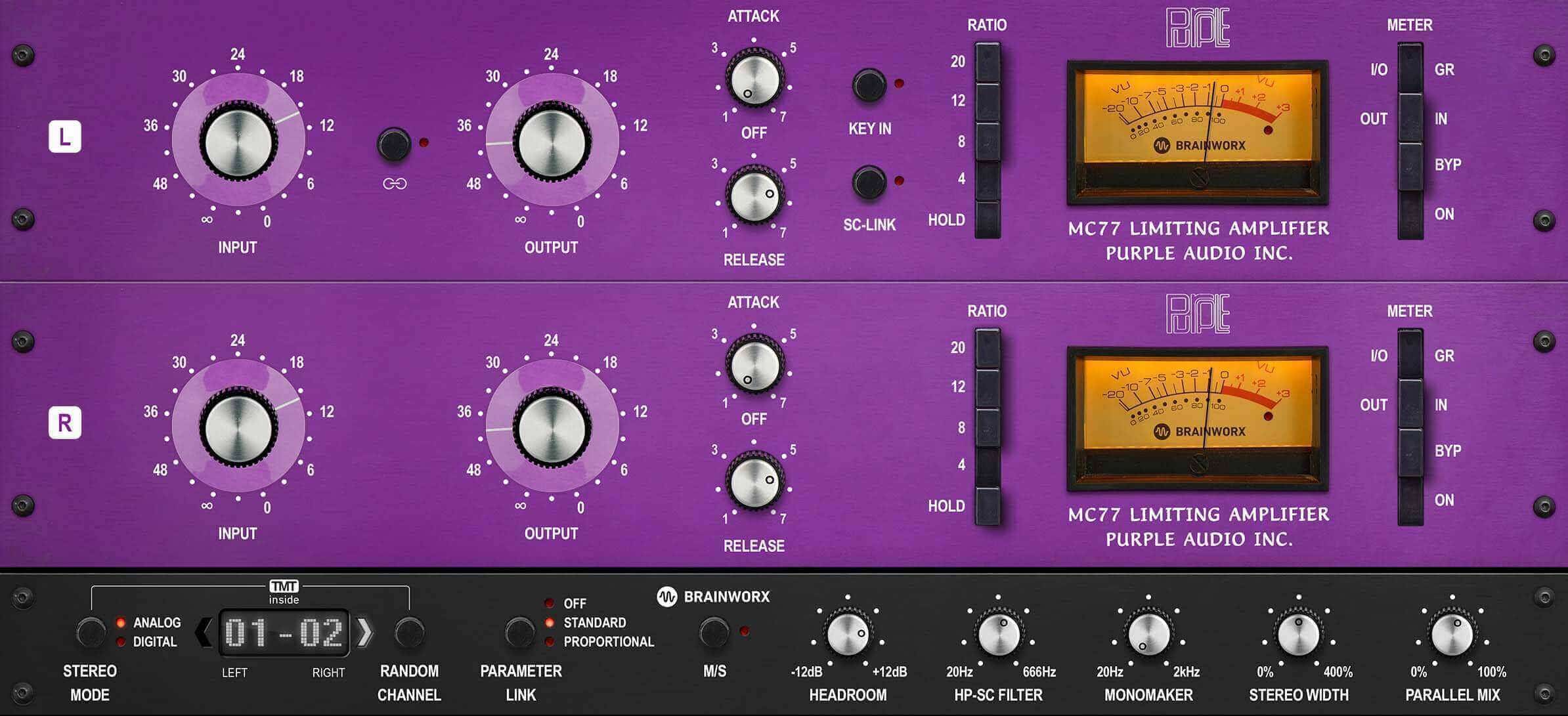 Aggressive pump on the drum bus with Purple MC 77 compressor