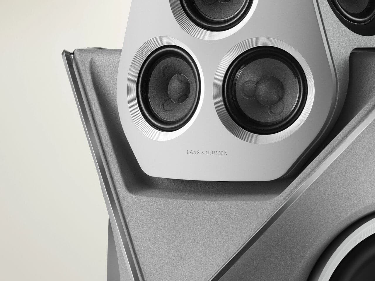 Close-up of the sandblasted aluminum and volcanic rock finish