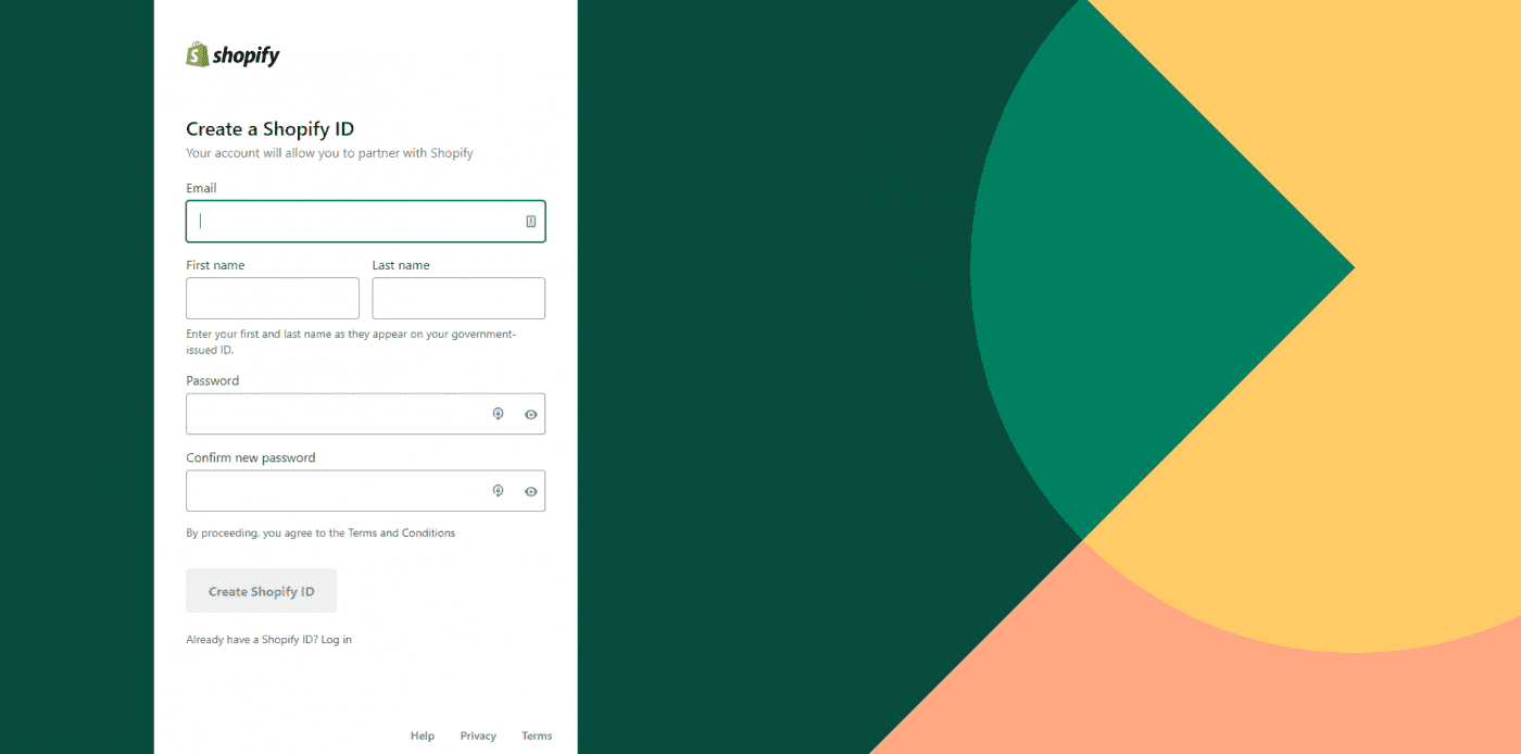 Shopify affiliate program application
