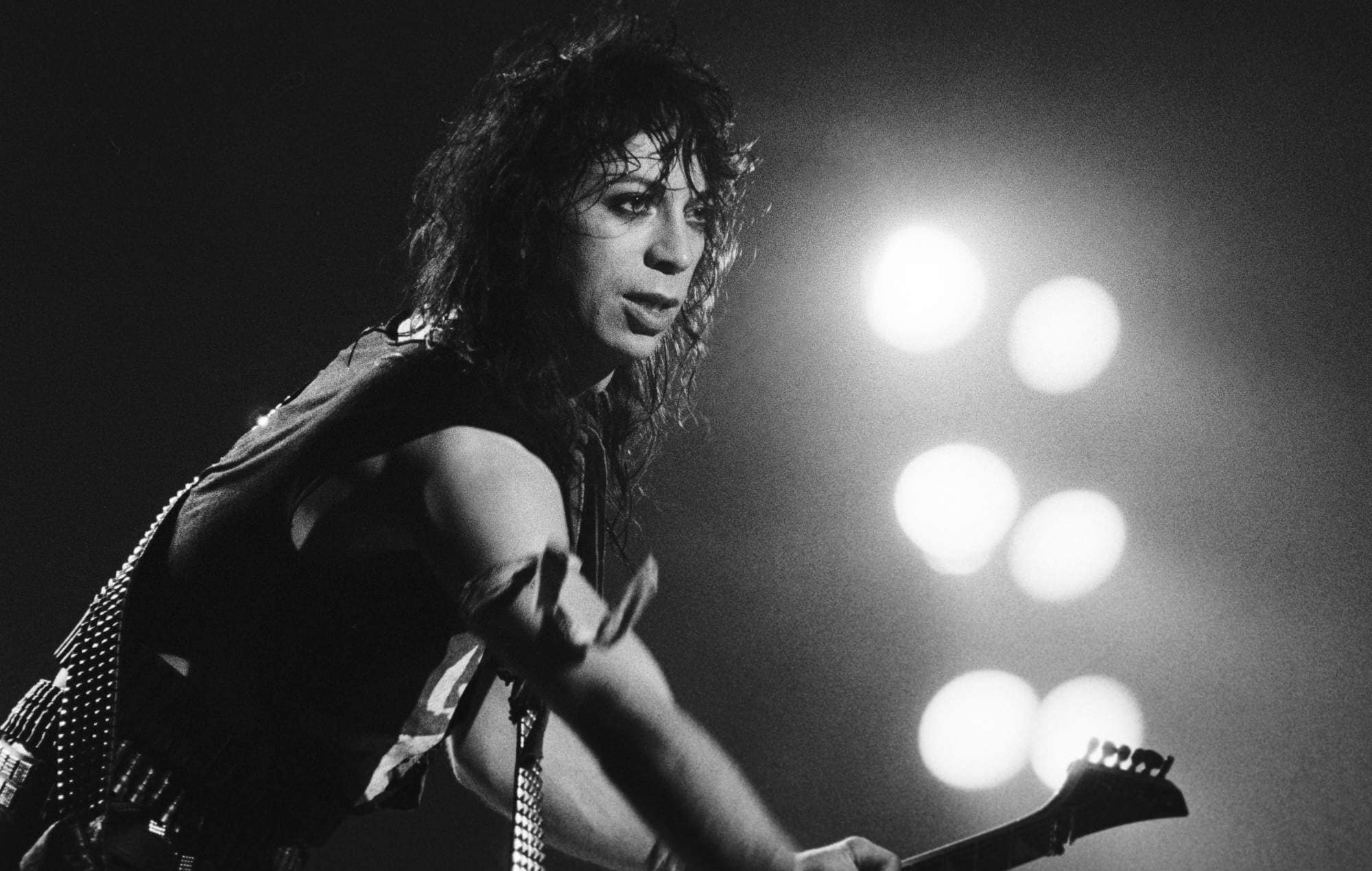 Vinnie Vincent in his KISS days, rocking the stage with his signature style.