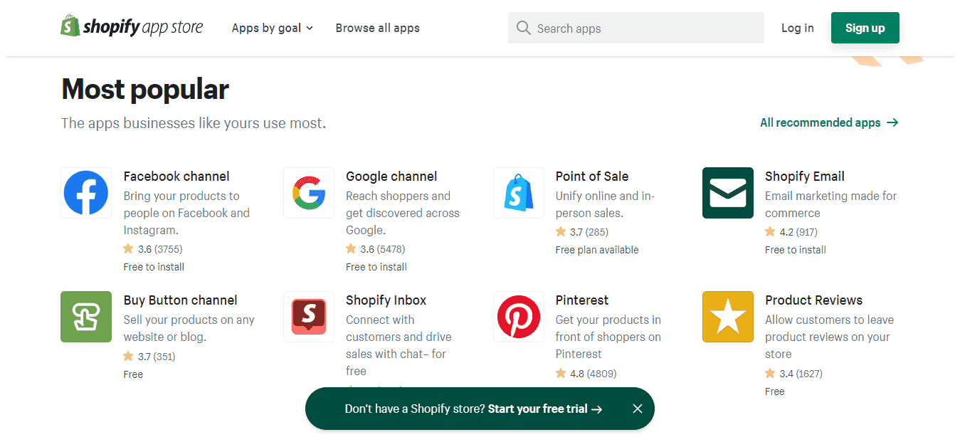 Shopify extensions, app store
