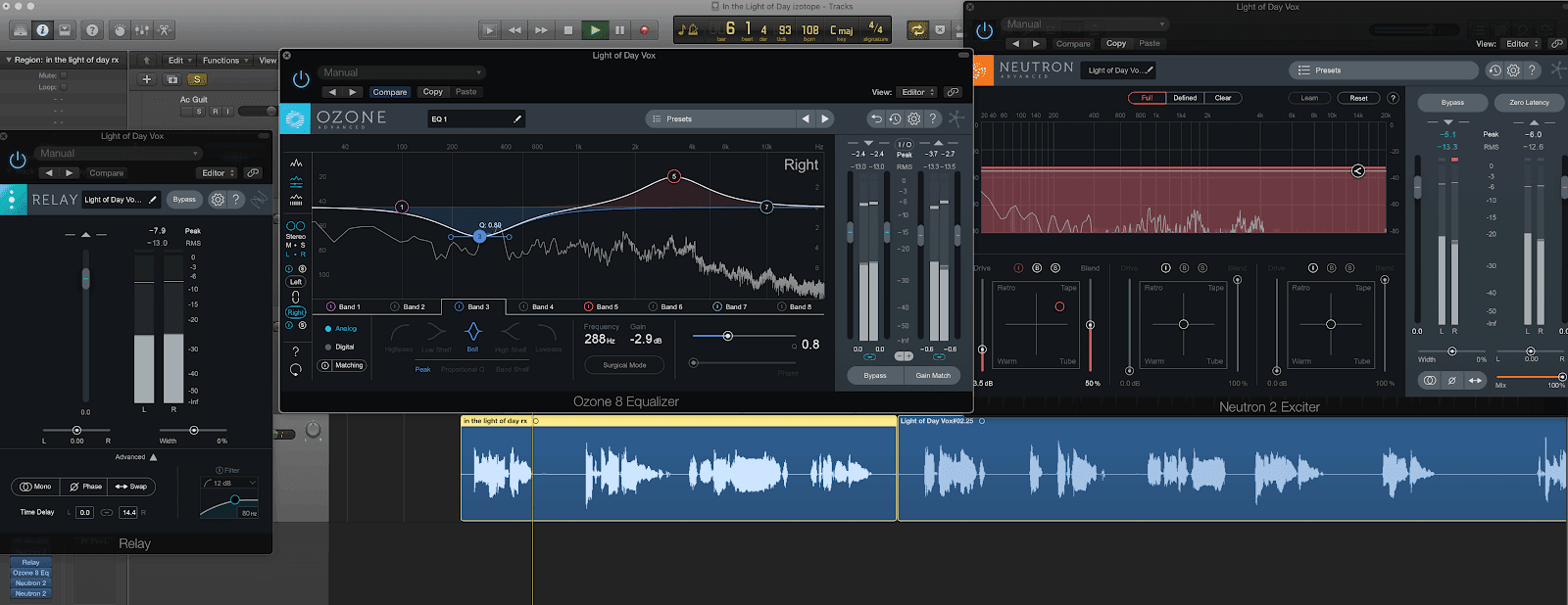 Delay, EQ and distortion chain