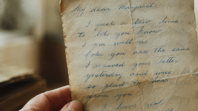 authentic handwritten letter preservation close-up