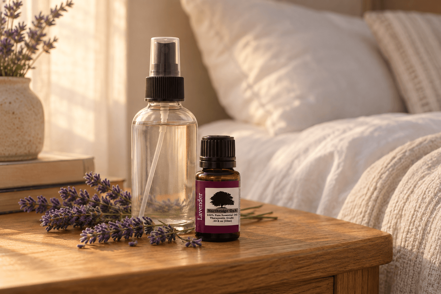 DIY Lavender Essential Oil spray for pillows and linens
