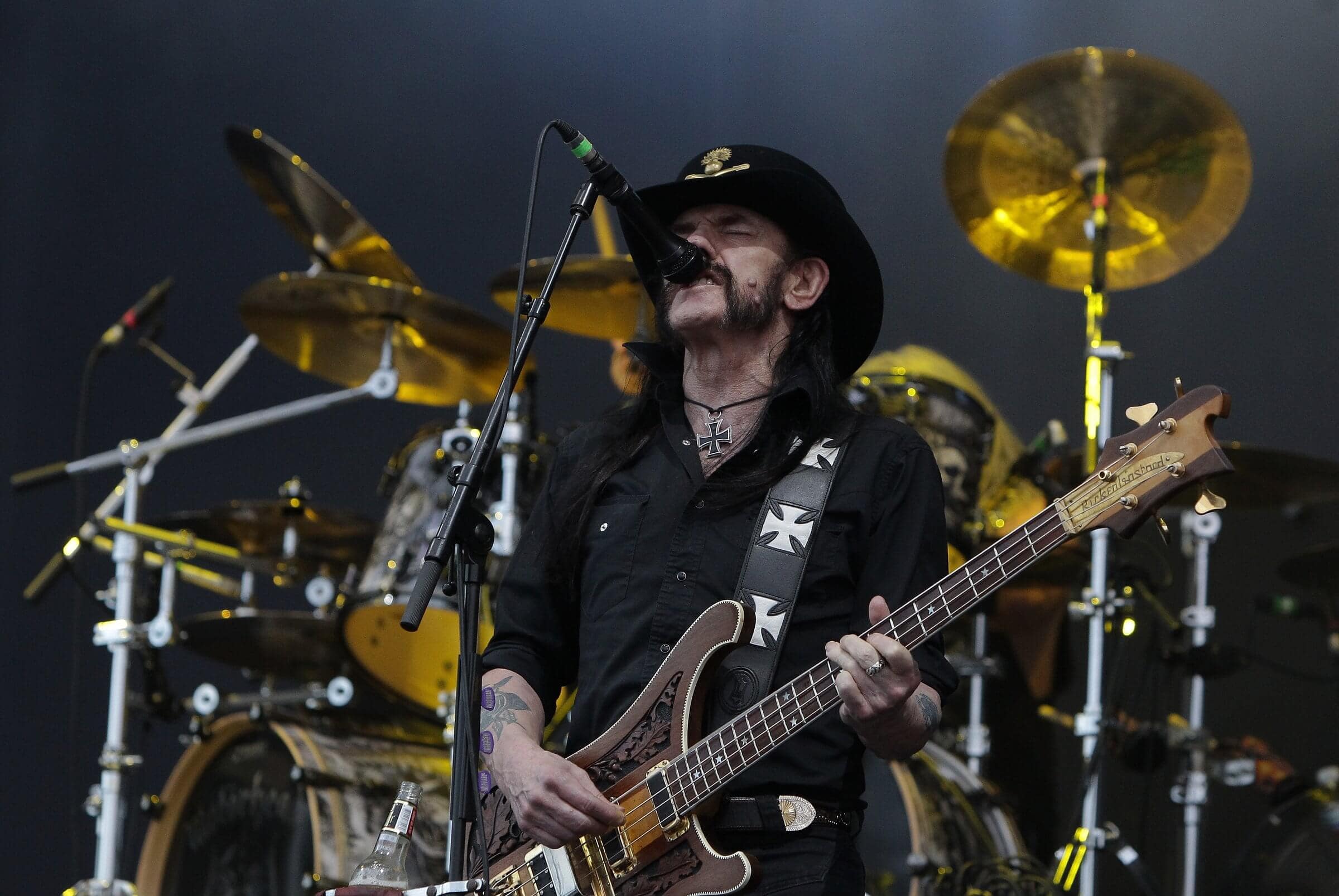 Lemmy Kilmister on stage – a true rock legend.